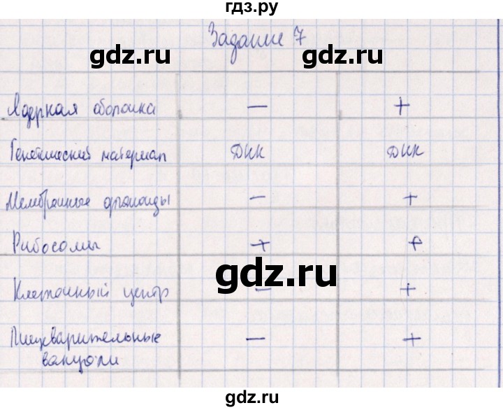 ГДЗ по биологии 10‐11 класс  Сивоглазова рабочая тетрадь Базовый уровень глава 2 / стр. 60 - 7, Решебник